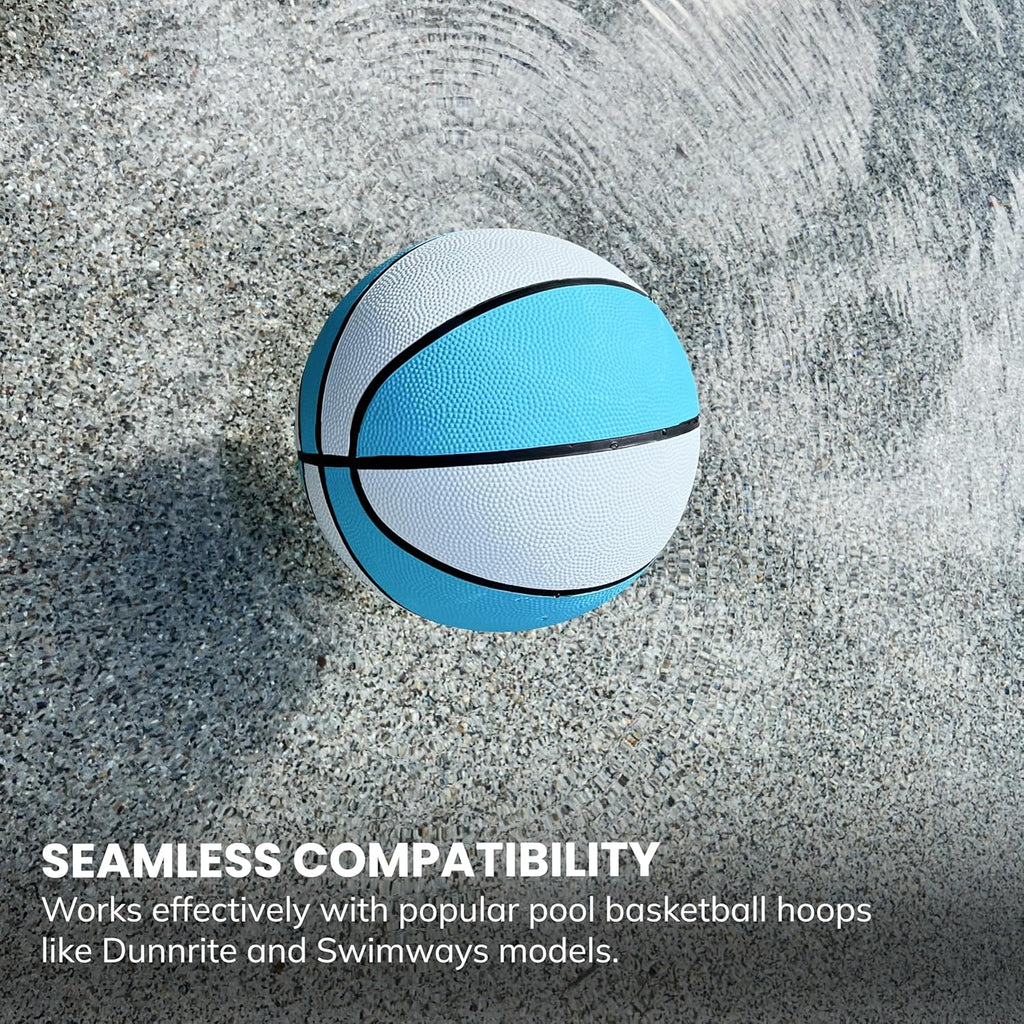 Regulation Size 9'' Swimming Pool Basketball, Waterproof, Blue (Size 6), for Ages 12+, 1 Piece
