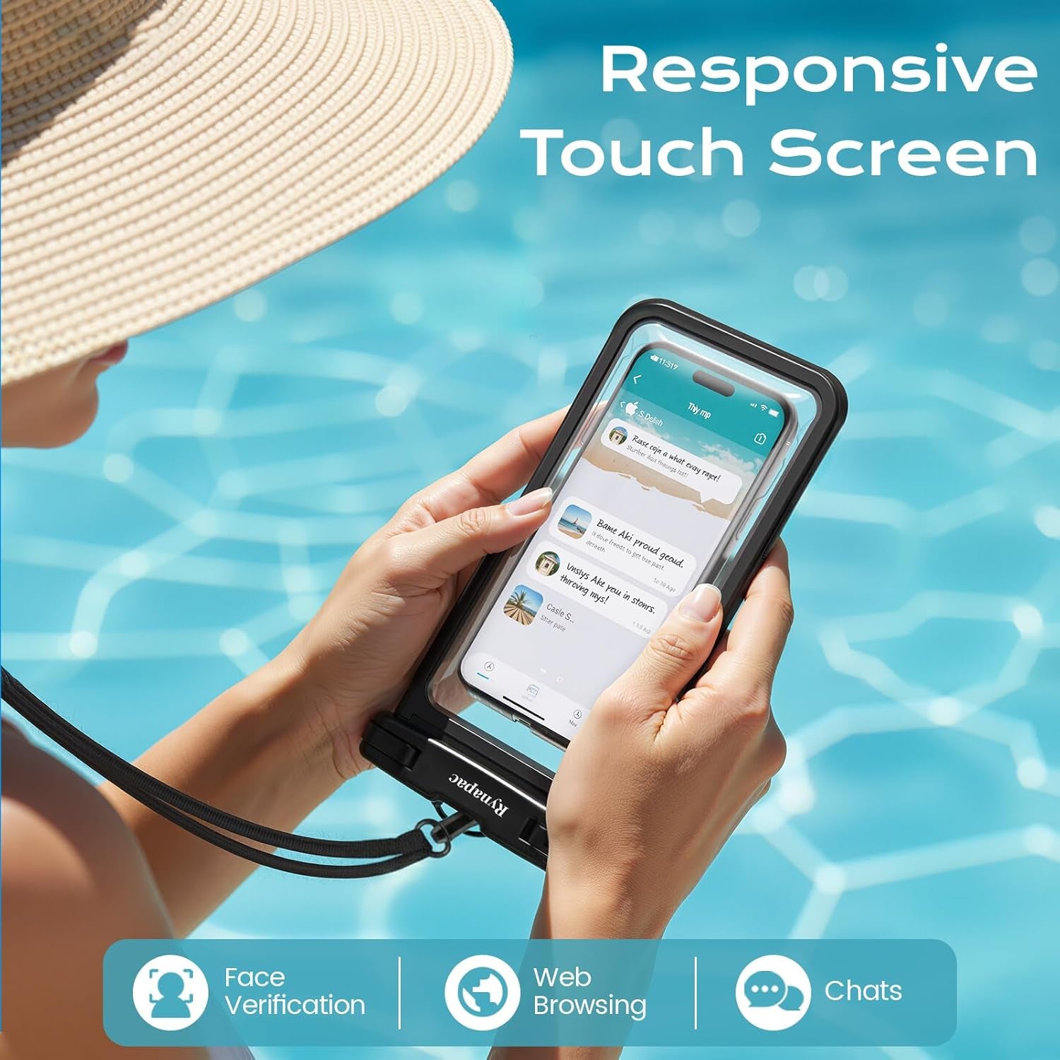 Waterproof Phone Pouch [Up to 8.5"] - 2 Pack, IPX8 Waterproof Phone Case with Lanyard for Iphone 17 16 15 Pro Max, Touchscreen & Photograph, Cellphone Dry Bag for Beach Cruise Essentials 2026