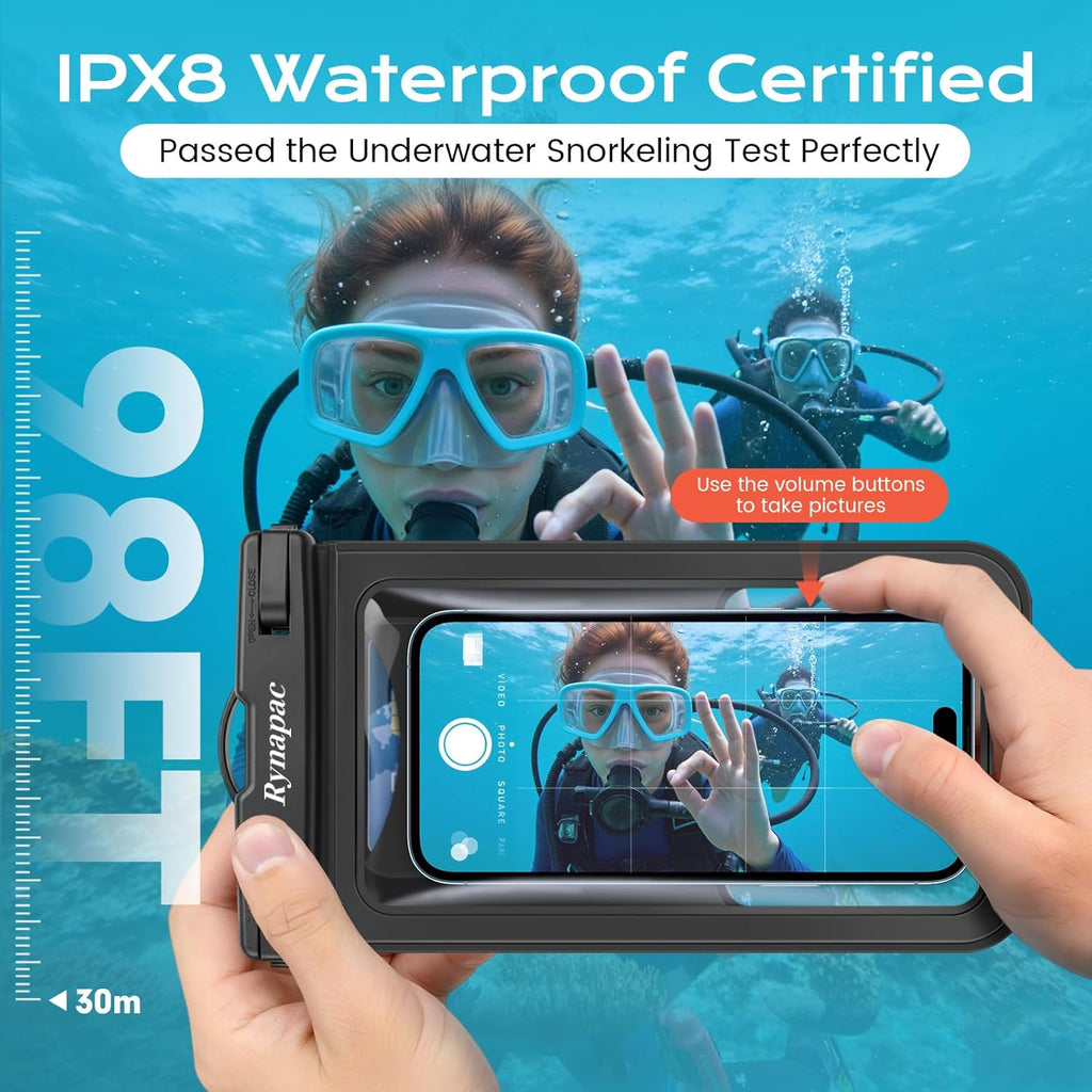 Waterproof Phone Pouch [Up to 8.5"] - 2 Pack, IPX8 Waterproof Phone Case with Lanyard for Iphone 17 16 15 Pro Max, Touchscreen & Photograph, Cellphone Dry Bag for Beach Cruise Essentials 2026