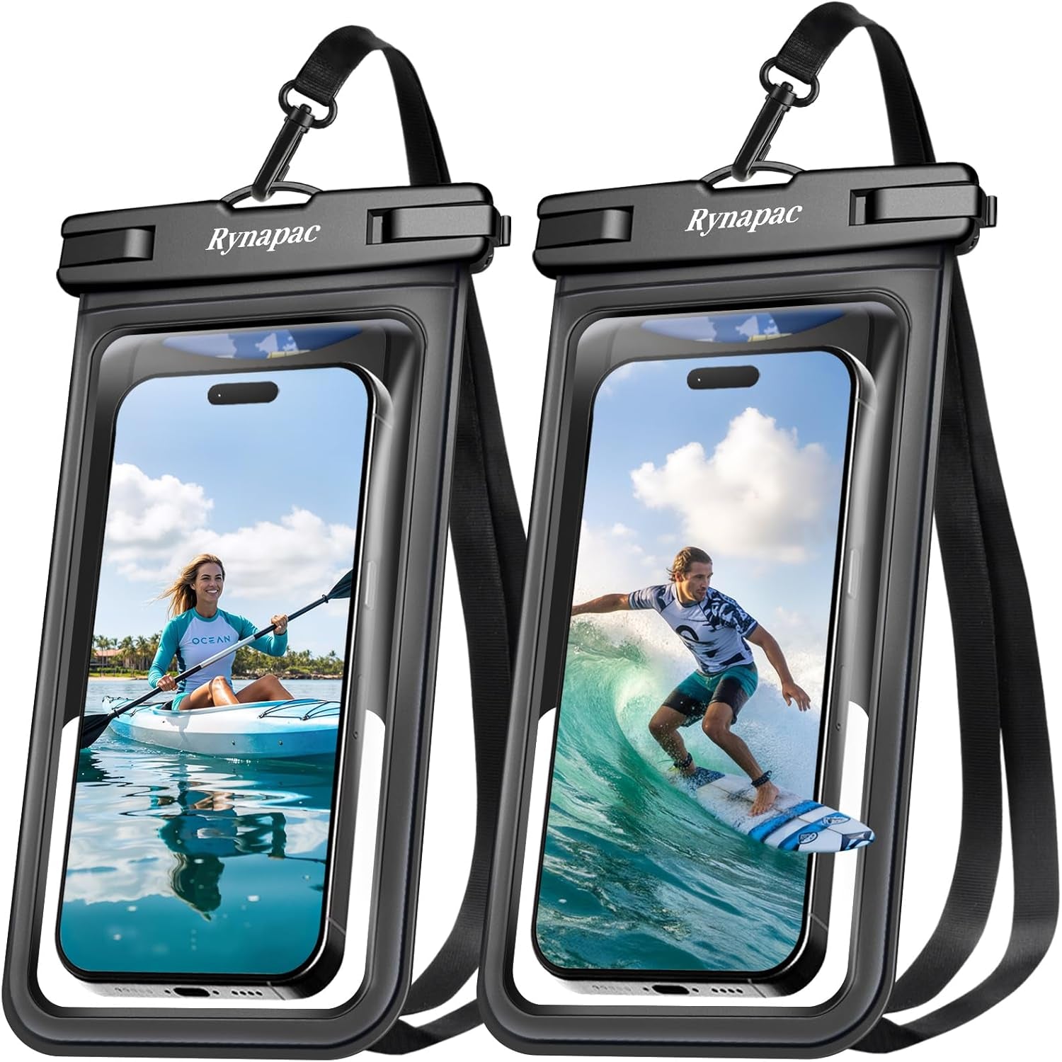 Waterproof Phone Pouch [Up to 8.5"] - 2 Pack, IPX8 Waterproof Phone Case with Lanyard for Iphone 17 16 15 Pro Max, Touchscreen & Photograph, Cellphone Dry Bag for Beach Cruise Essentials 2026